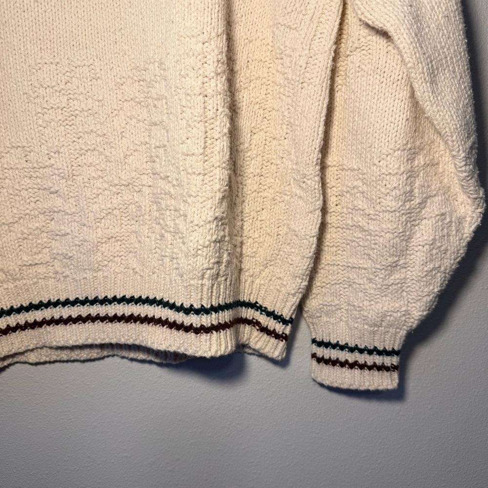 Shenandoah Embroidered Knit Bird Sweater Cream White 100% Cotton - Picture 3 of 7